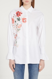 Белая блузка с цветочным принтом Maje
