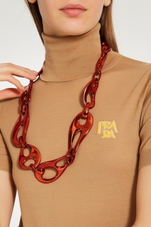 Металлическое колье красного цвета Prada