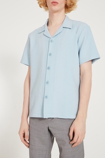 Голубая рубашка с короткими рукавами Sandro