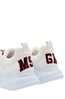 Белые кроссовки с цветной шнуровкой Msgm