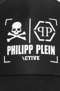 Черная бейсболка с принтом Philipp Plein