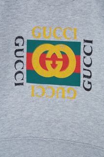 Хлопковый свитшот с логотипом Gucci Kids