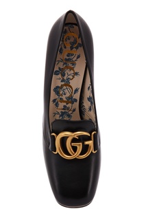 Черные кожаные туфли с монограммами GG Gucci