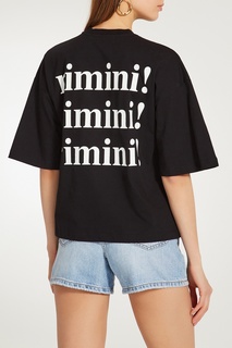 Черная футболка с контрастным принтом Msgm