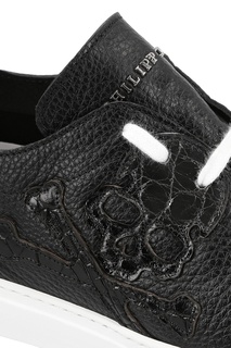 Черные кеды с нашивкой Philipp Plein