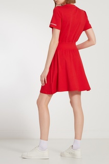 Красное платье с эластичной талией Calvin Klein