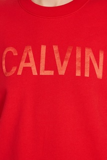 Красный свитшот с логотипом Calvin Klein