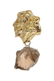 Золотистые серьги с натуральным камнем Lisa Smith