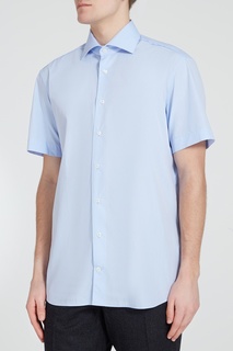 Голубая рубашка с короткими рукавами Van Laack
