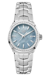 LINK Кварцевые женские часы с циферблатом из голубого перламутра Tag Heuer