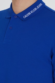 Синее поло с логотипом Calvin Klein