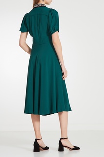 Изумрудно-зеленое платье с декором No.21