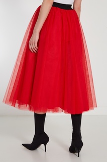 Красная тюлевая юбка макси Msgm