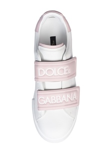 Комбинированные кожаные кеды Portofino Dolce & Gabbana