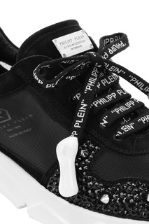 Черные сетчатые кроссовки с кристаллами Philipp Plein