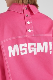 Розовая джинсовая куртка оверсайз Msgm