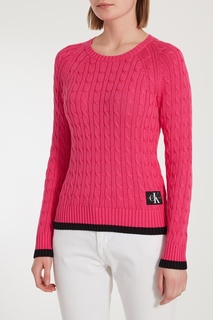 Розовый джемпер с фактурным узором Calvin Klein