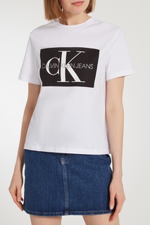 Белая футболка с монограммой Calvin Klein