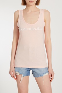 Розовая майка с логотипом Calvin Klein