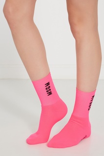 Розовые носки с надписями Msgm