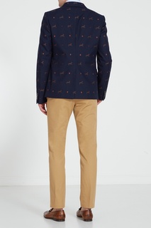 Синий пиджак с рисунком Gucci Man