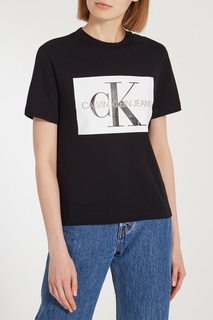 Черная футболка с монограммой Calvin Klein