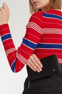 Черный кошелек с монограммами Calvin Klein