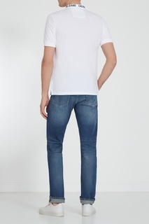 Белое поло с логотипами Calvin Klein