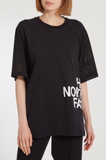 Черная футболка с сетчатыми рукавами и логотипом The North Face