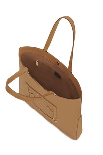 Бежевая кожаная сумка-тоут Fortezza Furla