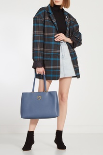 Синяя кожаная сумка Belvedere Furla