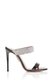 Черные мюли Spritz Plexy 105 со стразами Aquazzura