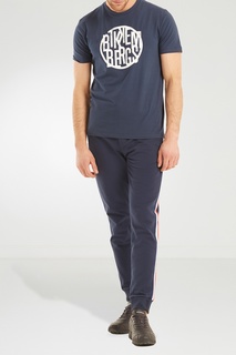 Синяя футболка с круглым логотипом Dirk Bikkembergs