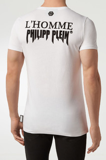 Белая футболка с кристаллами и принтом Philipp Plein