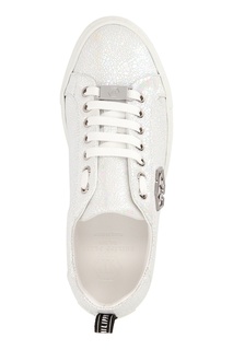 Белые кеды с перламутровым эффектом Philipp Plein