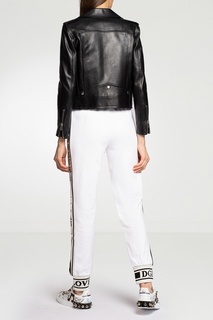 Белые спортивные брюки с логотипами Dolce & Gabbana