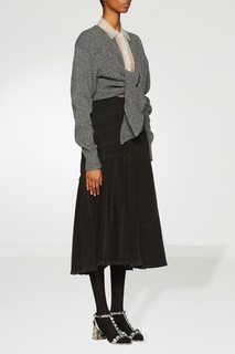 Темно-серая юбка с асимметричной строчкой Miu Miu