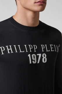 Черный джемпер с логотипом Philipp Plein