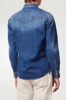 Синяя джинсовая рубашка с потертостями Sandro
