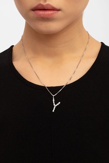 Серебряное колье с буквой Y Ringstone
