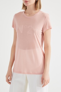 Розовая футболка с логотипом в тон No.21