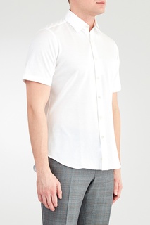 Белая рубашка с короткими рукавами Canali