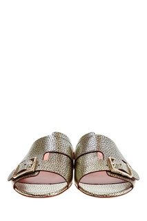 Золотистые шлепки Santoni