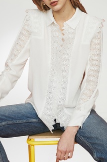 Белая блузка с кружевом Maje