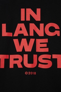 Черная футболка с надписями Helmut Lang