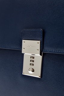 Синий портфель со съемным ремнем Canali