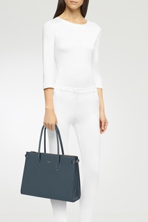 Кожаная сумка Pin серого цвета Furla