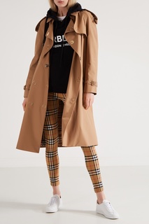Черное хлопковое худи с принтом Burberry