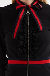 Черное платье с отделкой Gucci