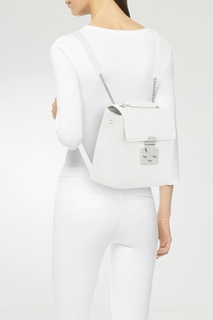 Белый кожаный рюкзак Fortuna Furla